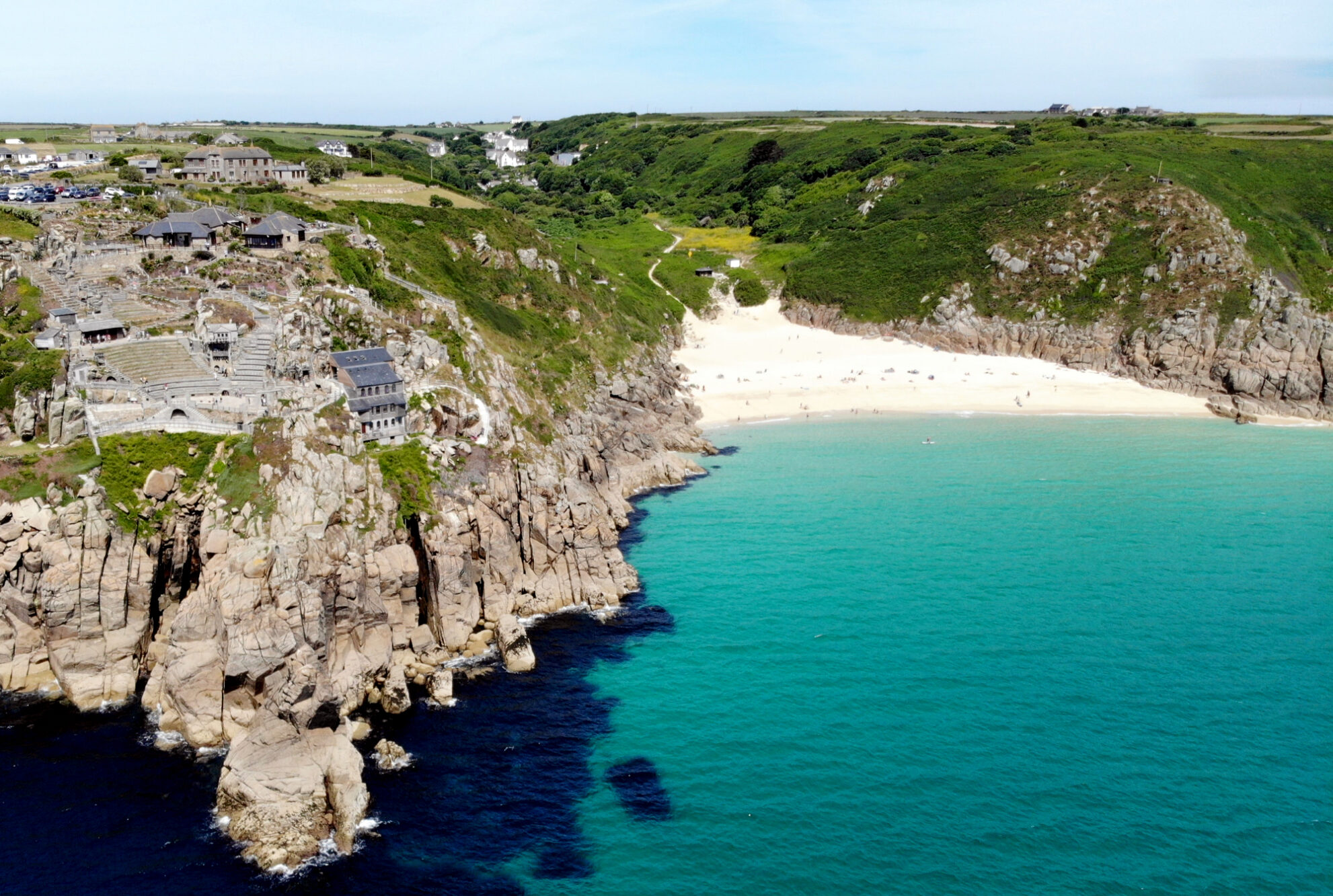 Porthcurno Beach, der schönste Strand in Cornwall