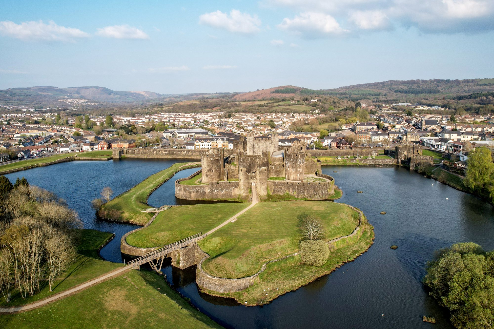 Caerphilly Castle in Wales